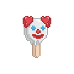 Clown popsicle, pixel art food object