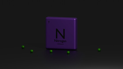 3D representation of the chemical element Nitrogen