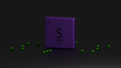 3D representation of the chemical element Sulfur