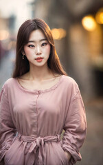 portrait photo of beautiful asian woman, generative AI