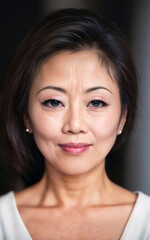portrait photo of beautiful middle aged adult asian woman, generative AI