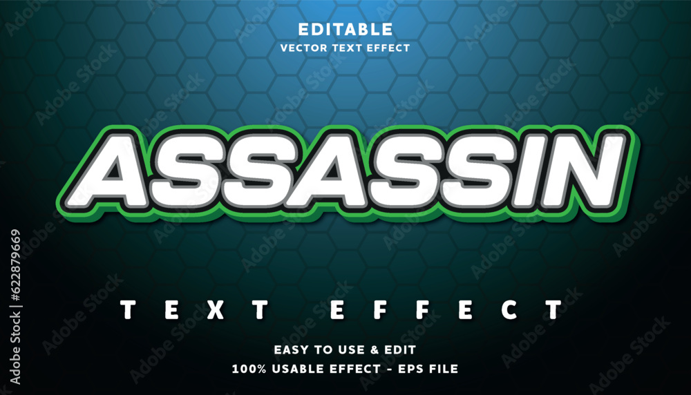 Poster assassin editable text effect with modern and simple style