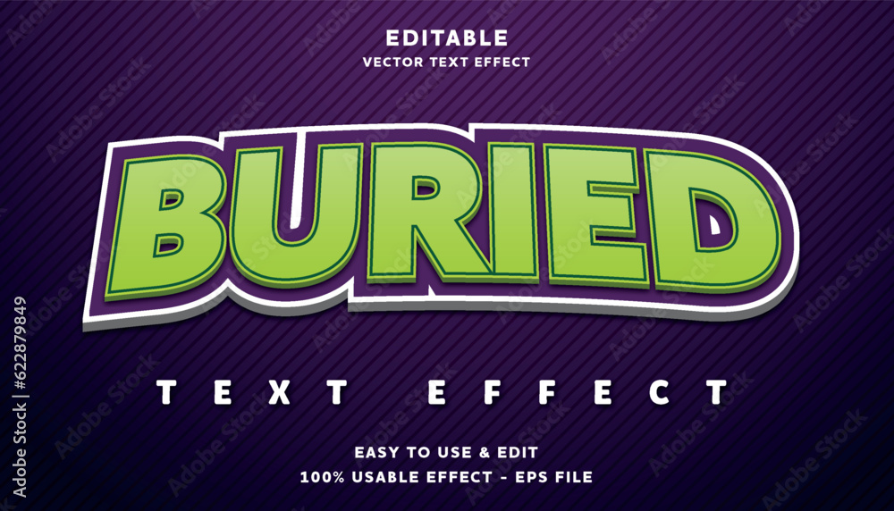 Poster buried editable text effect with modern and simple style