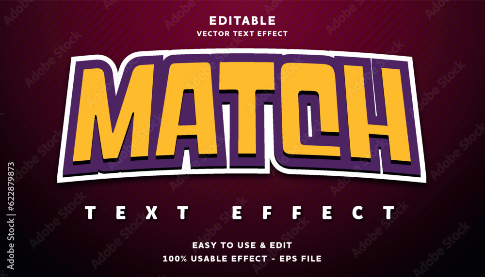 Poster match editable text effect with modern and simple style