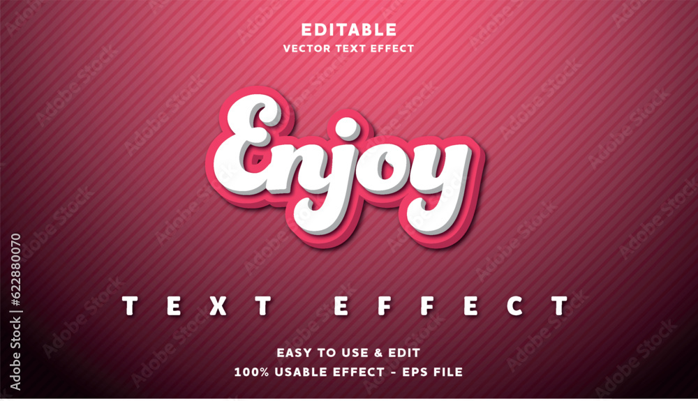 Aufkleber enjoy editable text effect with modern and simple style