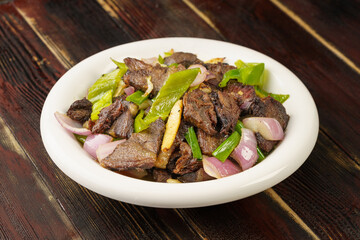 Special Chinese Spicy Stir-Fried Beef and Ingredients