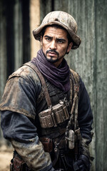 post apocalypse civilian people in abandoned city, generative AI