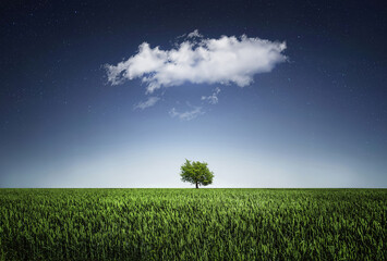 green field and sky
