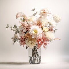 Garden flower bouquet in glass jar