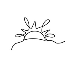 sun continuous line art