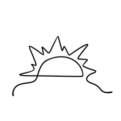sun continuous line art