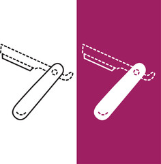 icon razor tool cut hair and beard