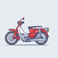 Classic motorcycle cartoon icon illustration. motorcycle vehicle icon concept isolated