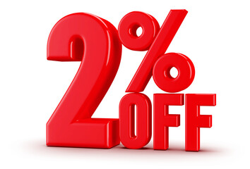 2 Percent Off 3d Number Discount