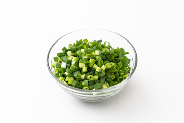 白背景の刻み青ネギ