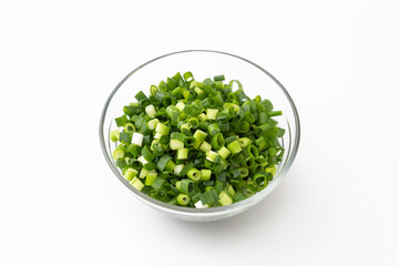 白背景に刻みネギ