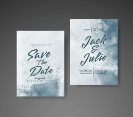 Wedding invitation with abstract watercolor background