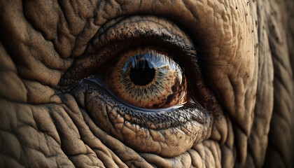 Stallion green eyes stare, nature beauty captured generated by AI