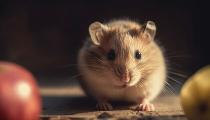 Fototapeta premium Fluffy rodent with cute whiskers and fur generated by AI