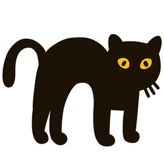 Halloween black cat cartoon