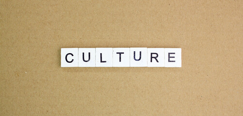 letters of the alphabet with the word culture. the concept of racial culture in a certain place