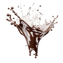 Chocolate splash isolated on white background.