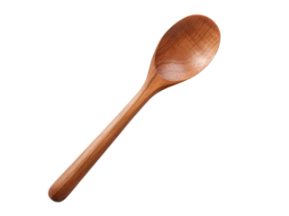 Wooden spoon isolated on transparent background, Generative AI