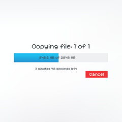 Copying files bar concept. Copying or Installing process on white background -isolated vector illustration 