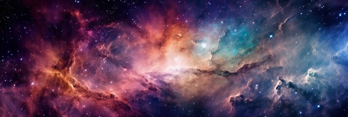 Fototapeta na wymiar image of an expanding universe. shot from far away with many colours, beautiful, AI Generative