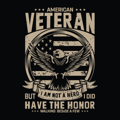 American Veteran T-shirt Design Vector. © MST