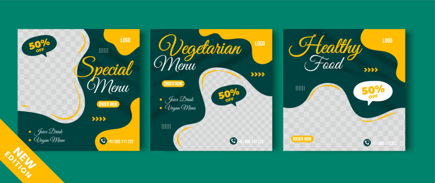 Suitable for Social Media Post Restaurant and culinary Promotion.
