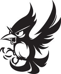 Angry bird vector tattoo design illustration