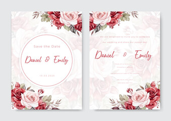 watercolor alcohol ink wedding invitation template