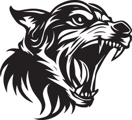 Wolf face vector tattoo design illustration