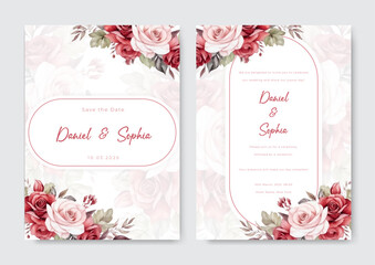 watercolor alcohol ink wedding invitation template