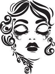 Women face tattoo design vector illustration black color