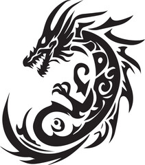 Dragon tattoo design illustration vector