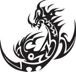 Dragon tattoo design illustration vector
