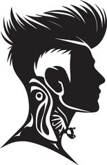 Hair style vector tattoo design illustration