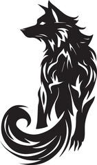 Wolf vector tattoo design illustration
