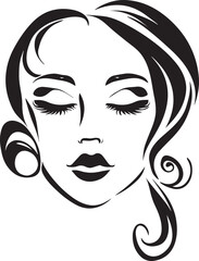 Women face tattoo design vector illustration black color