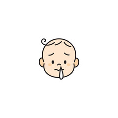 赤ちゃん　ベビー　顔　イラスト　アイコン　体調不良　鼻水