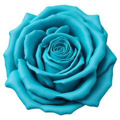 Turquoise Rose Flower in 3D Clay Style