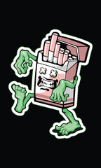 Stop smoking before you become a zombie Funny vector illustration