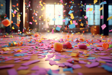 Colourful confetti falling to ground wallpaper