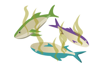 dead fish vector illustration