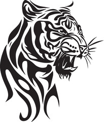 Tiger face tattoo design illustration