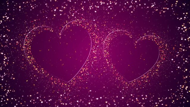 Romantic Celebration loop with 2 purple hearts