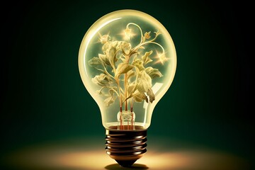 light bulb and tree on blue map background
