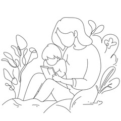 Read a Book Flat illustration, are used for UI UX designs, adding visual appeal and creativity to websites, apps, and digital platforms, enhancing the user experience
